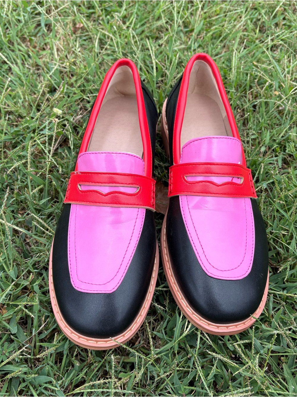 Women's Pink, Black & Red Colorblock Loafers
NWOT